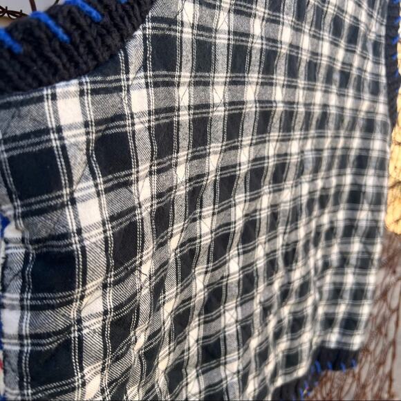 Vintage 90s Belle Point funky patchwork sampler knit sweater vest - Picture 5 of 5